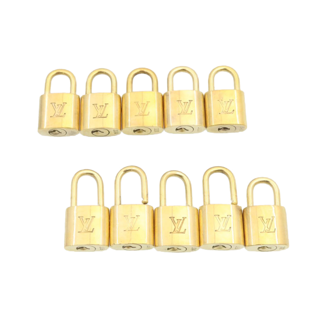 LOUIS VUITTON Padlock 10set Gold Tone LV cr877