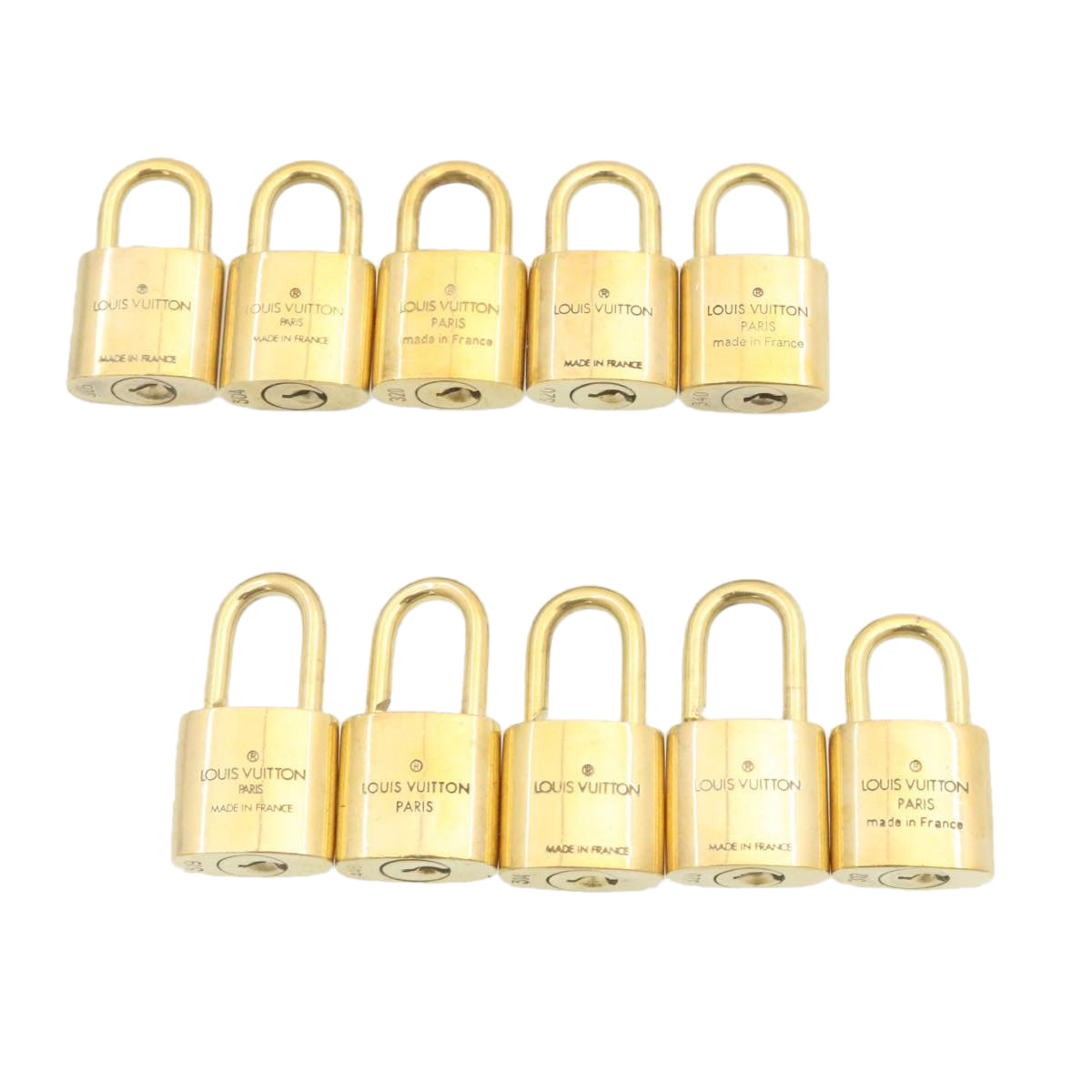 LOUIS VUITTON Padlock 10set Gold Tone LV cr877
