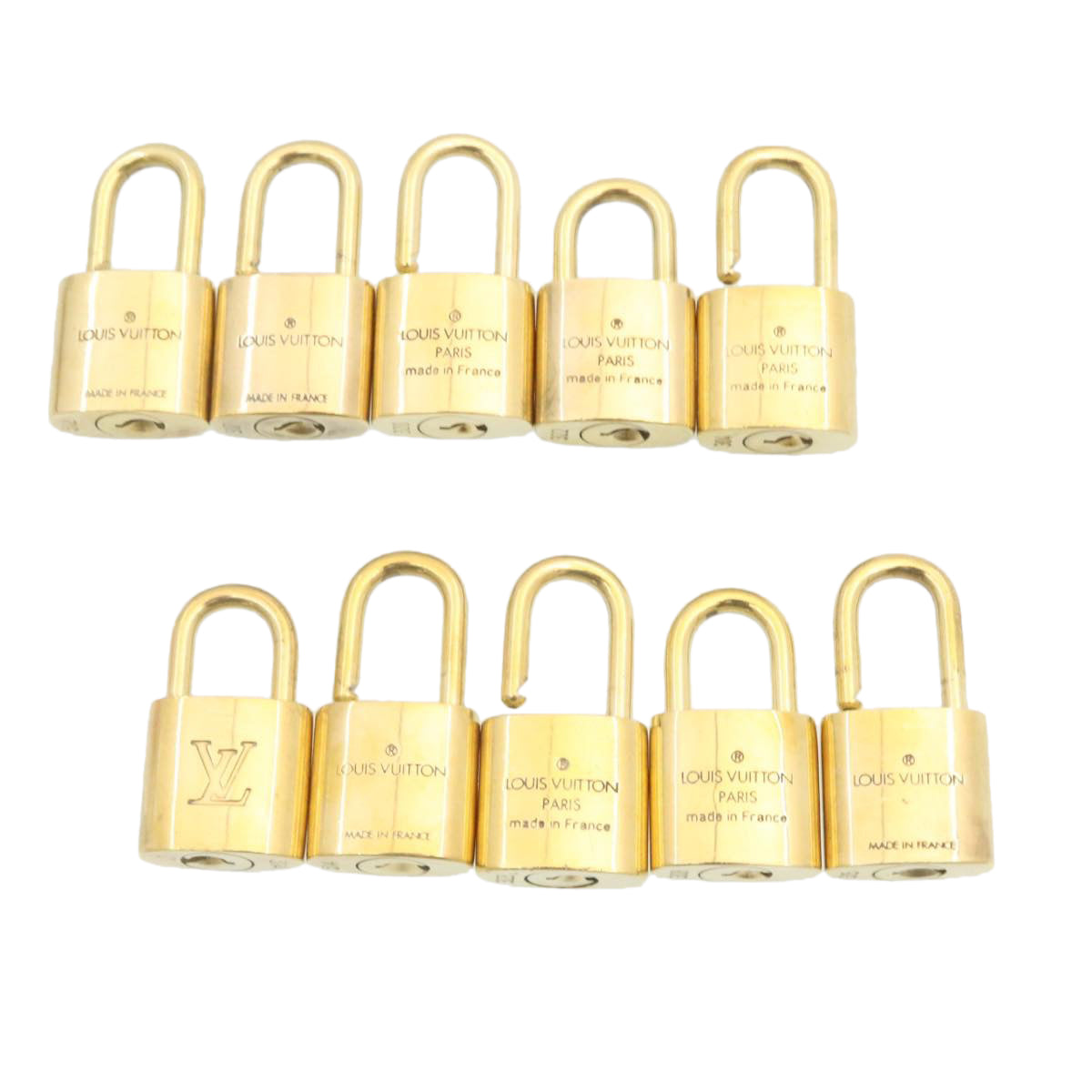 LOUIS VUITTON Padlock 10set Gold Tone LV cr878