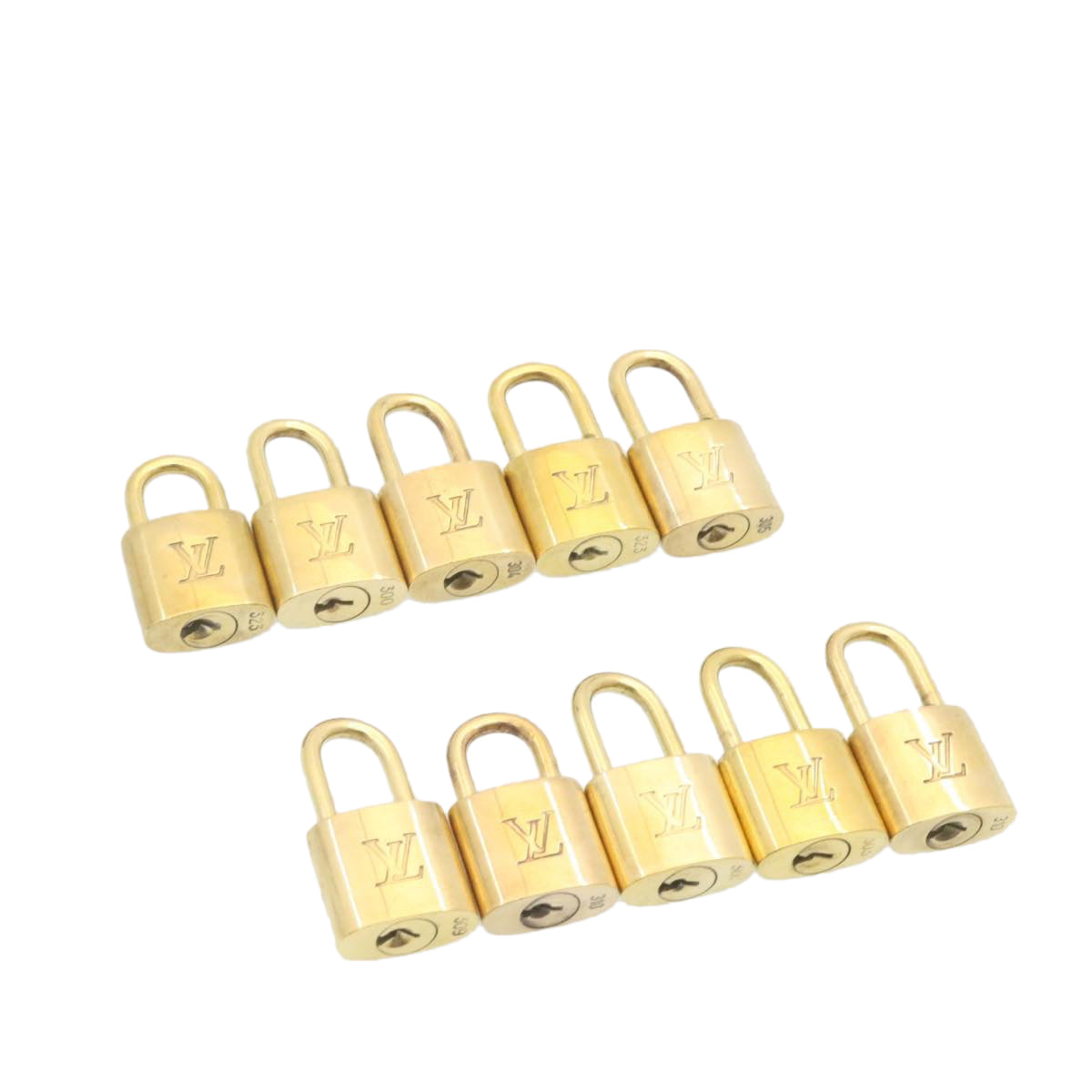 LOUIS VUITTON Padlock 10set Gold Tone LV cr879