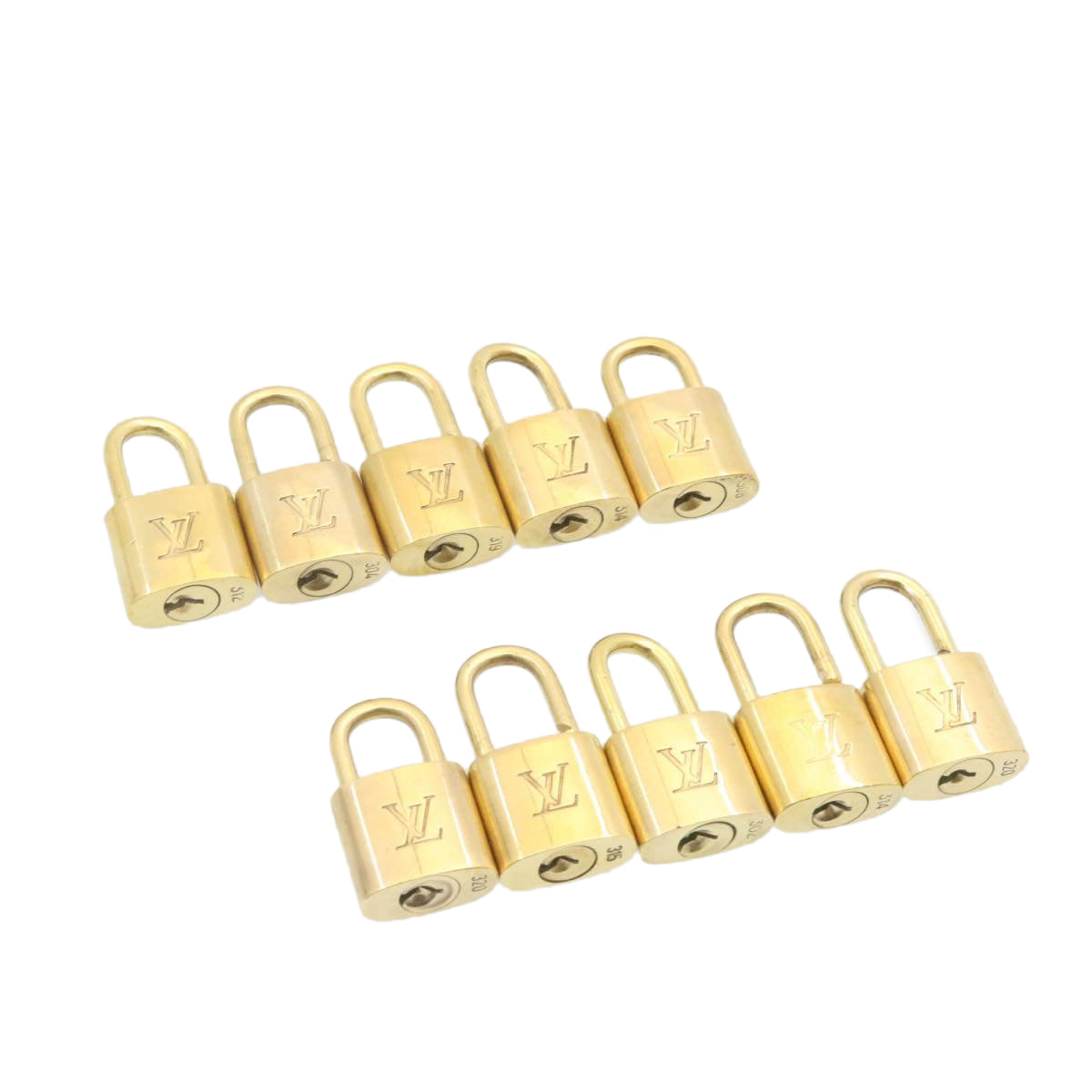 LOUIS VUITTON Padlock 10set Gold Tone LV cr880