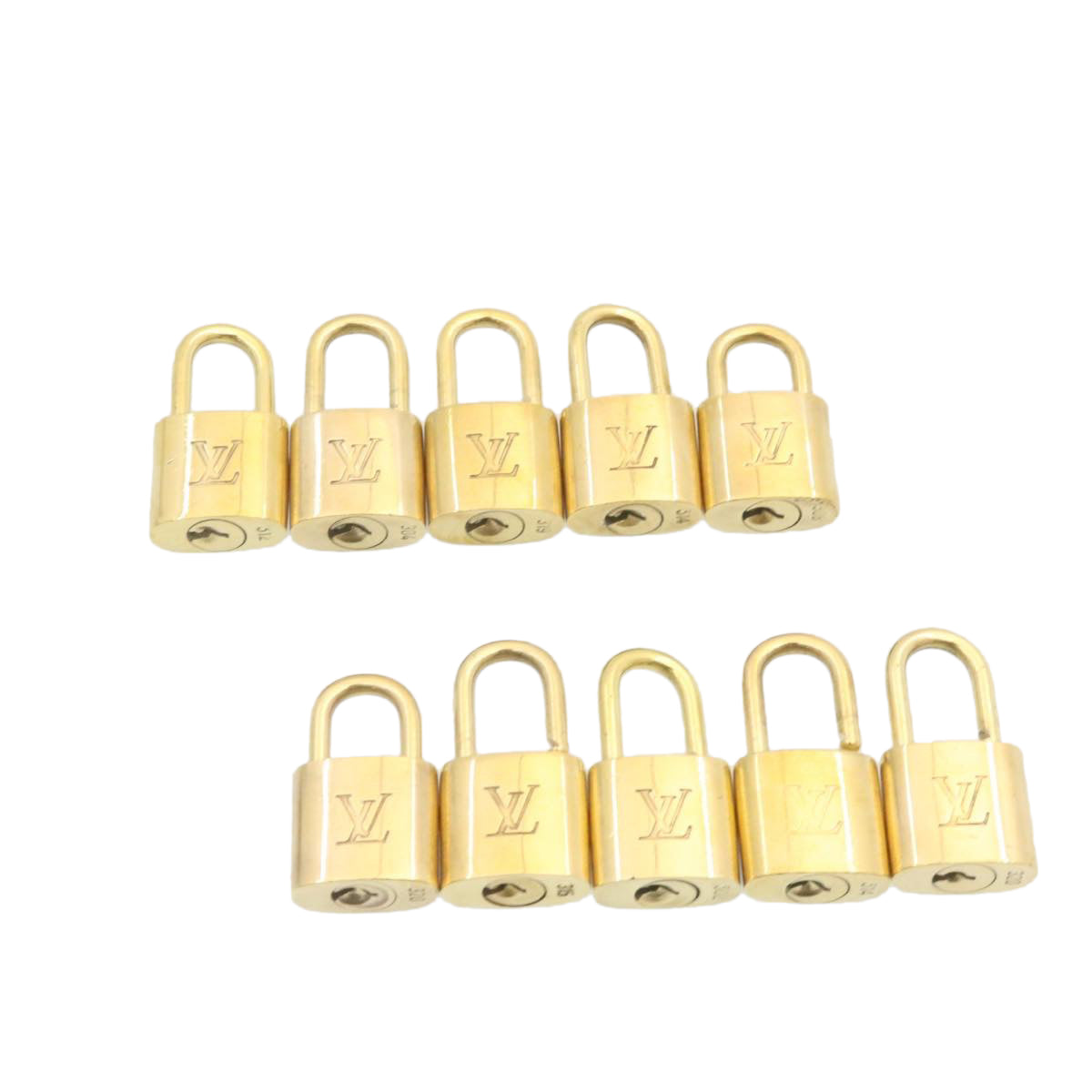 LOUIS VUITTON Padlock 10set Gold Tone LV cr880