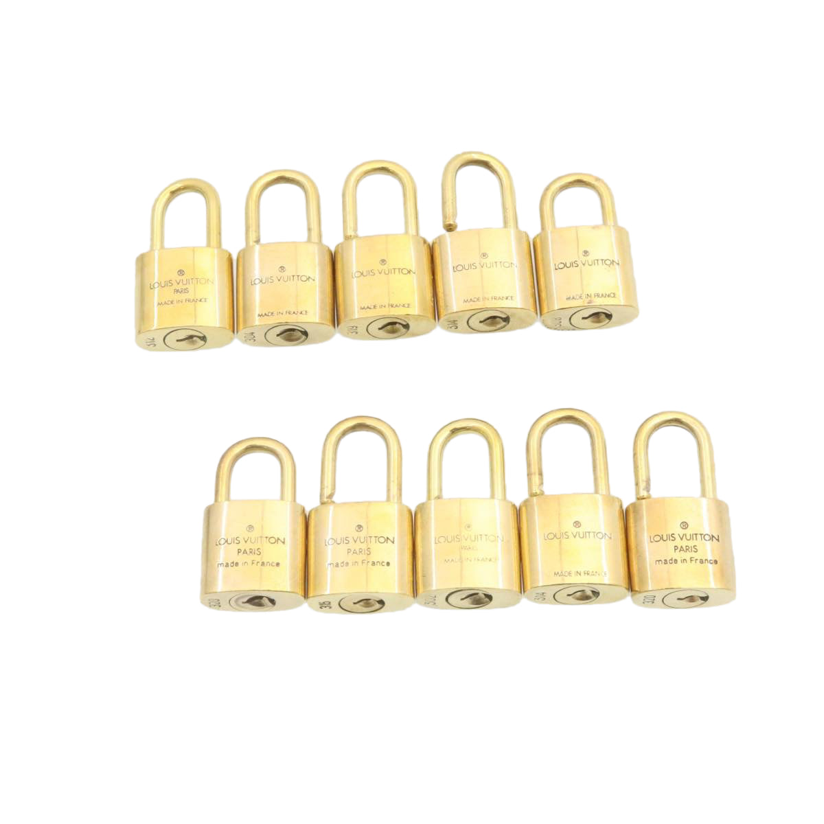 LOUIS VUITTON Padlock 10set Gold Tone LV cr880