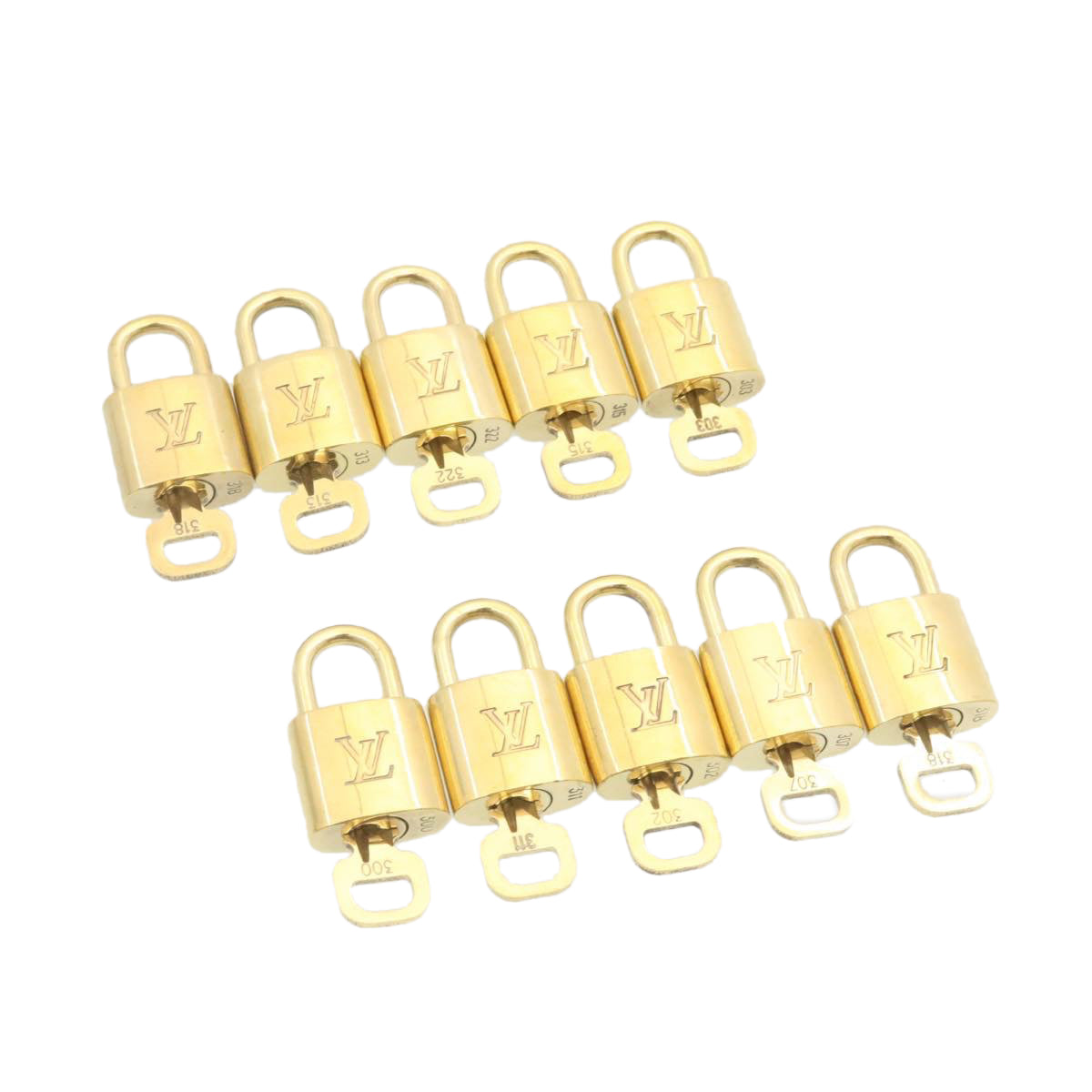 LOUIS VUITTON Padlock 10set Gold Tone LV cr882