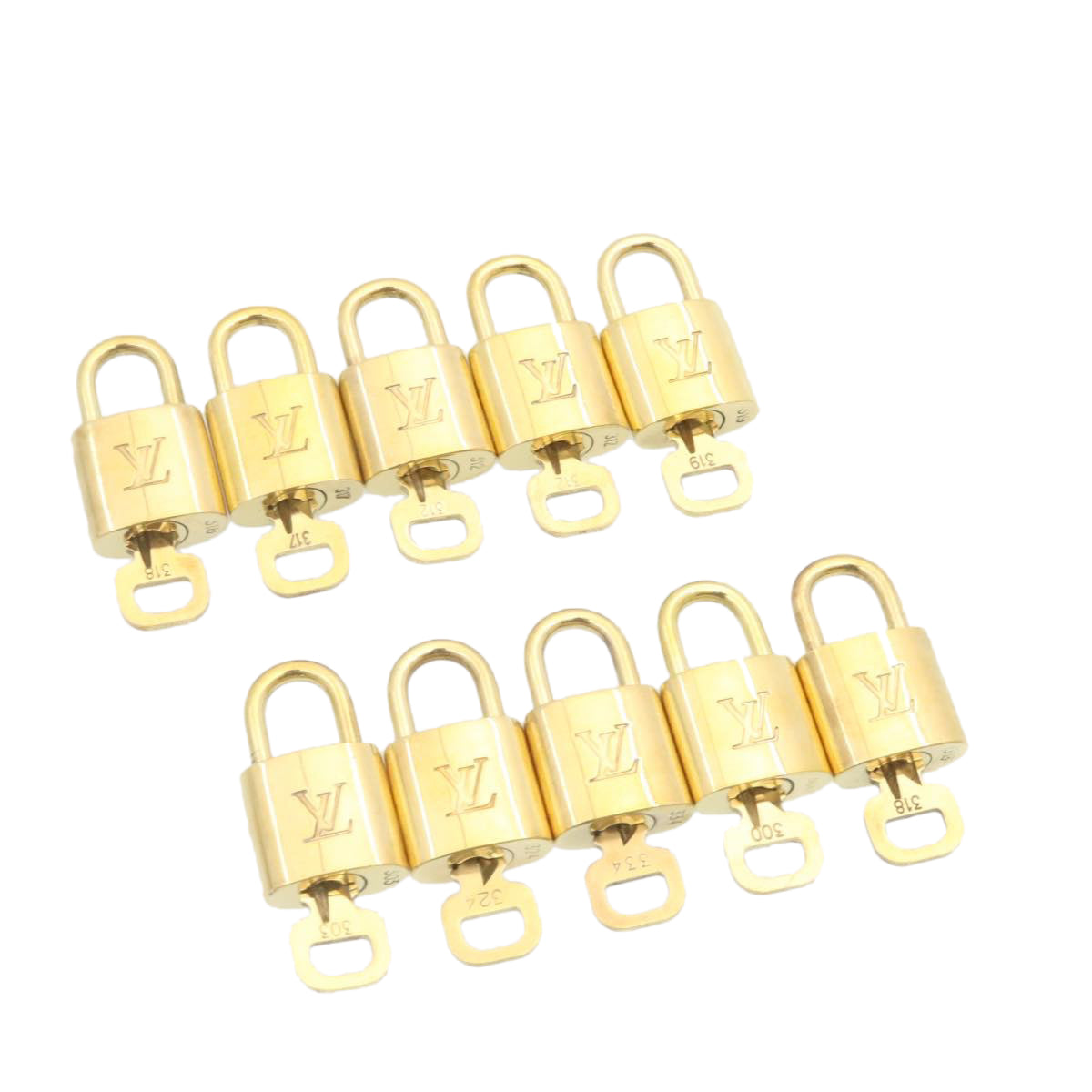 LOUIS VUITTON Padlock 10set Gold Tone LV cr883