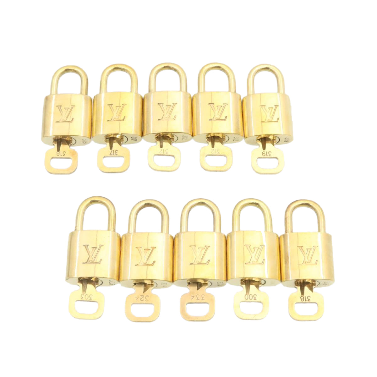 LOUIS VUITTON Padlock 10set Gold Tone LV cr883