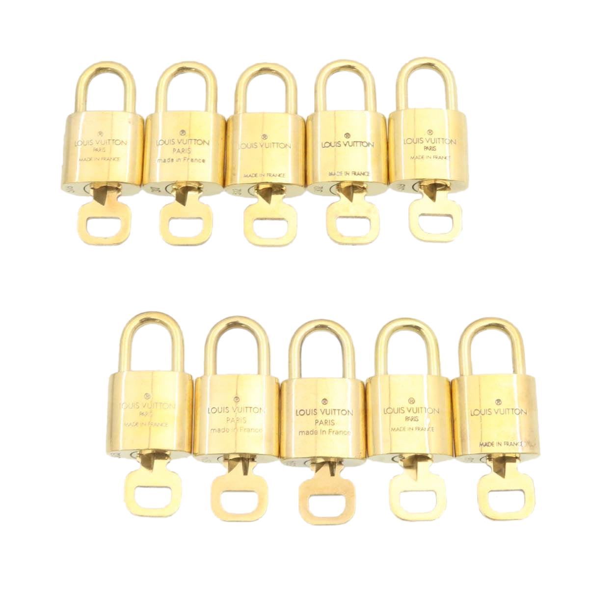 LOUIS VUITTON Padlock 10set Gold Tone LV cr883