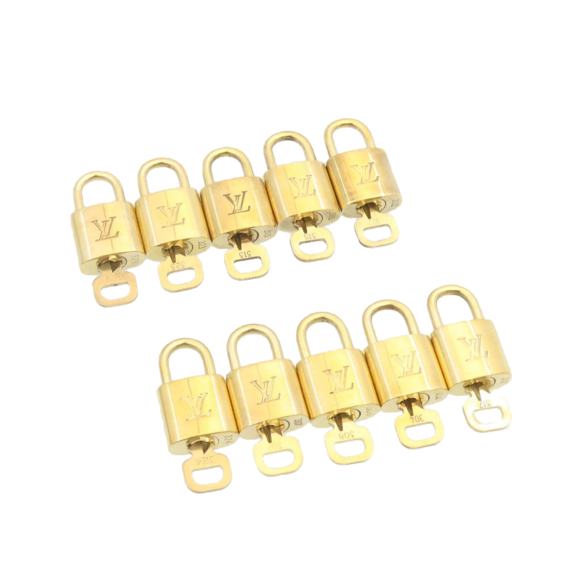 LOUIS VUITTON Padlock 10set Gold Tone LV cr885