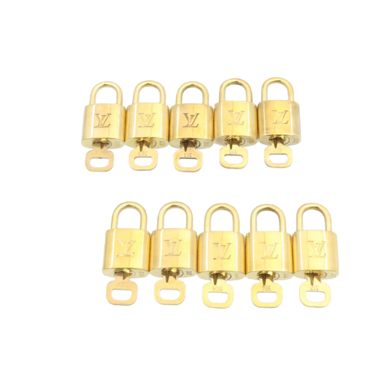 LOUIS VUITTON Padlock 10set Gold Tone LV cr885
