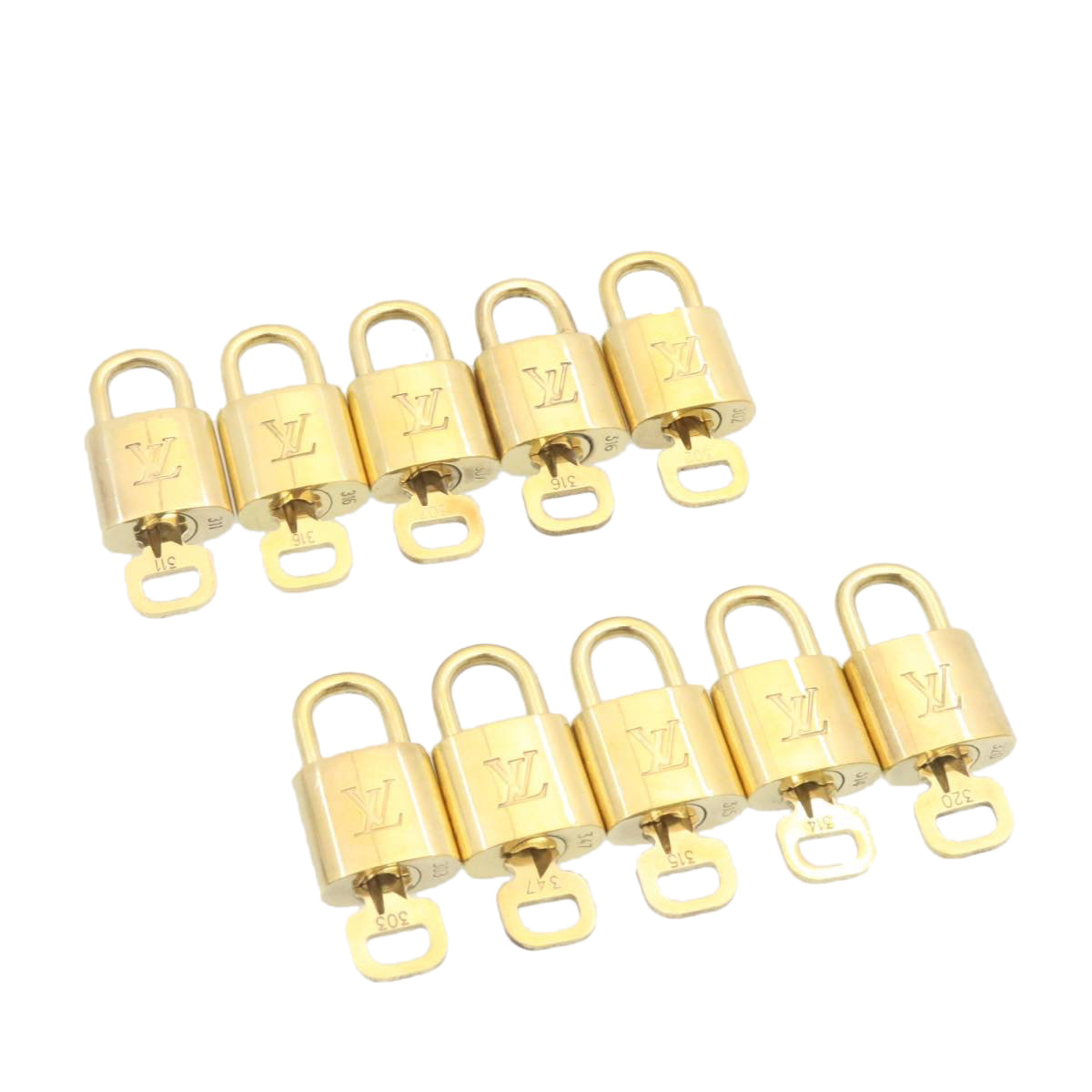 LOUIS VUITTON Padlock 10set Gold Tone LV cr887