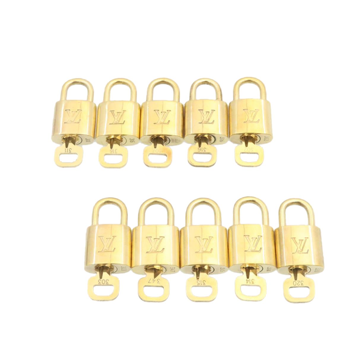 LOUIS VUITTON Padlock 10set Gold Tone LV cr887