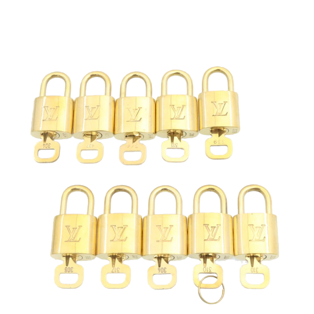 LOUIS VUITTON Padlock 10set Gold Tone LV cr888