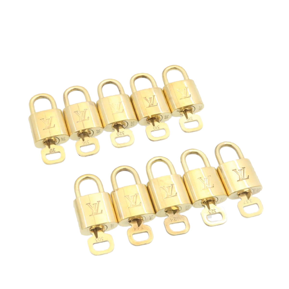 LOUIS VUITTON Padlock 10set Gold Tone LV cr889