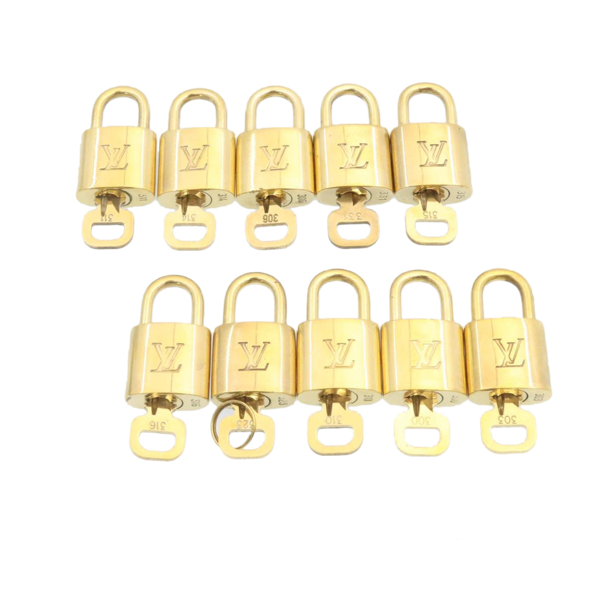 LOUIS VUITTON Padlock Padlock 10set Gold Tone LV cr890