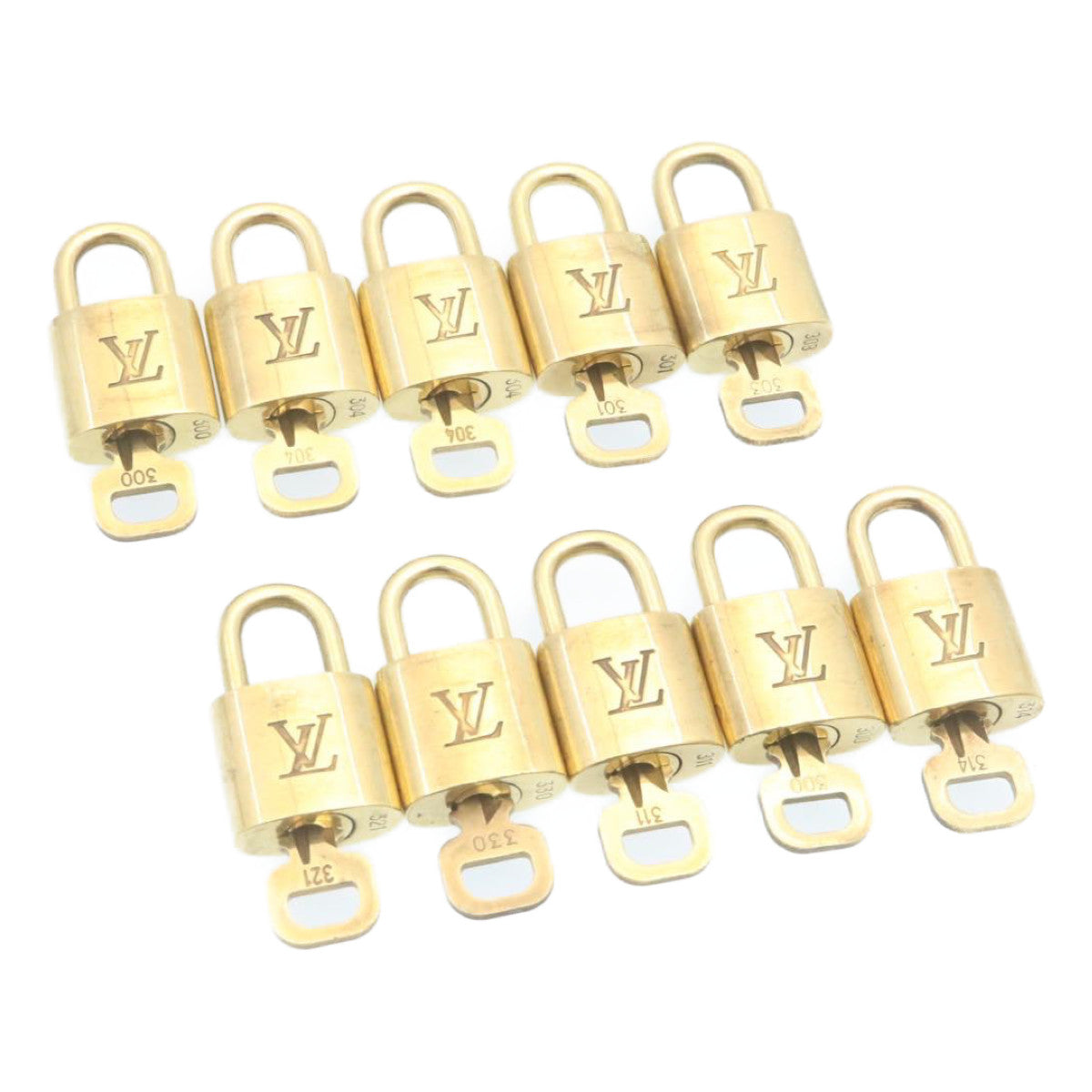 LOUIS VUITTON Padlock 10set Gold Tone LV cr910