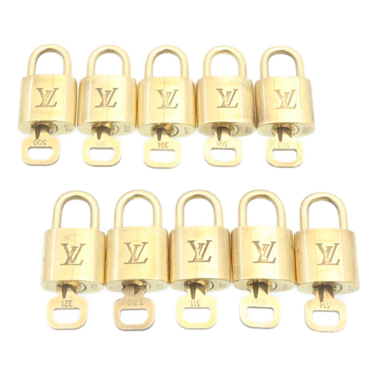LOUIS VUITTON Padlock 10set Gold Tone LV cr910