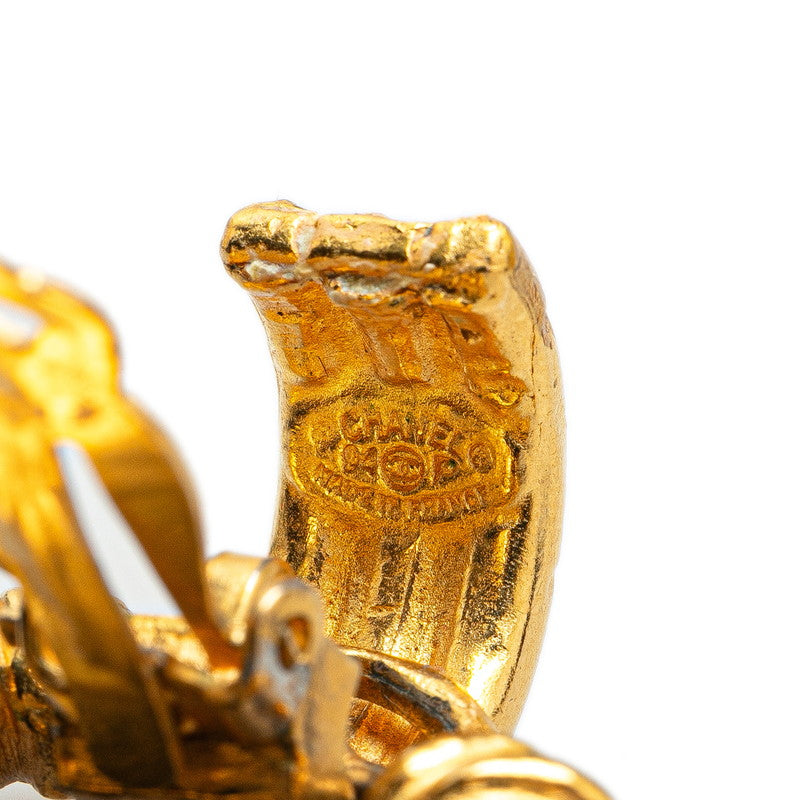 Chanel Vintage Coco Mark Earrings Gold