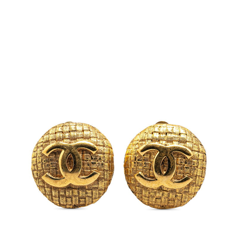 Chanel Vintage Coco Mark Gold Earrings