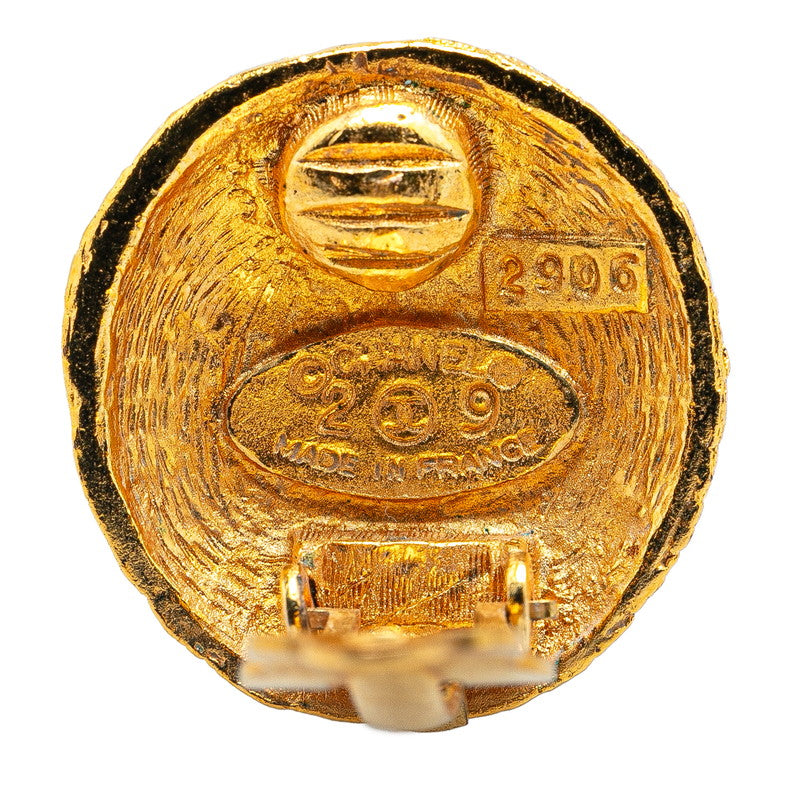 Chanel Vintage Coco Mark Gold Earrings