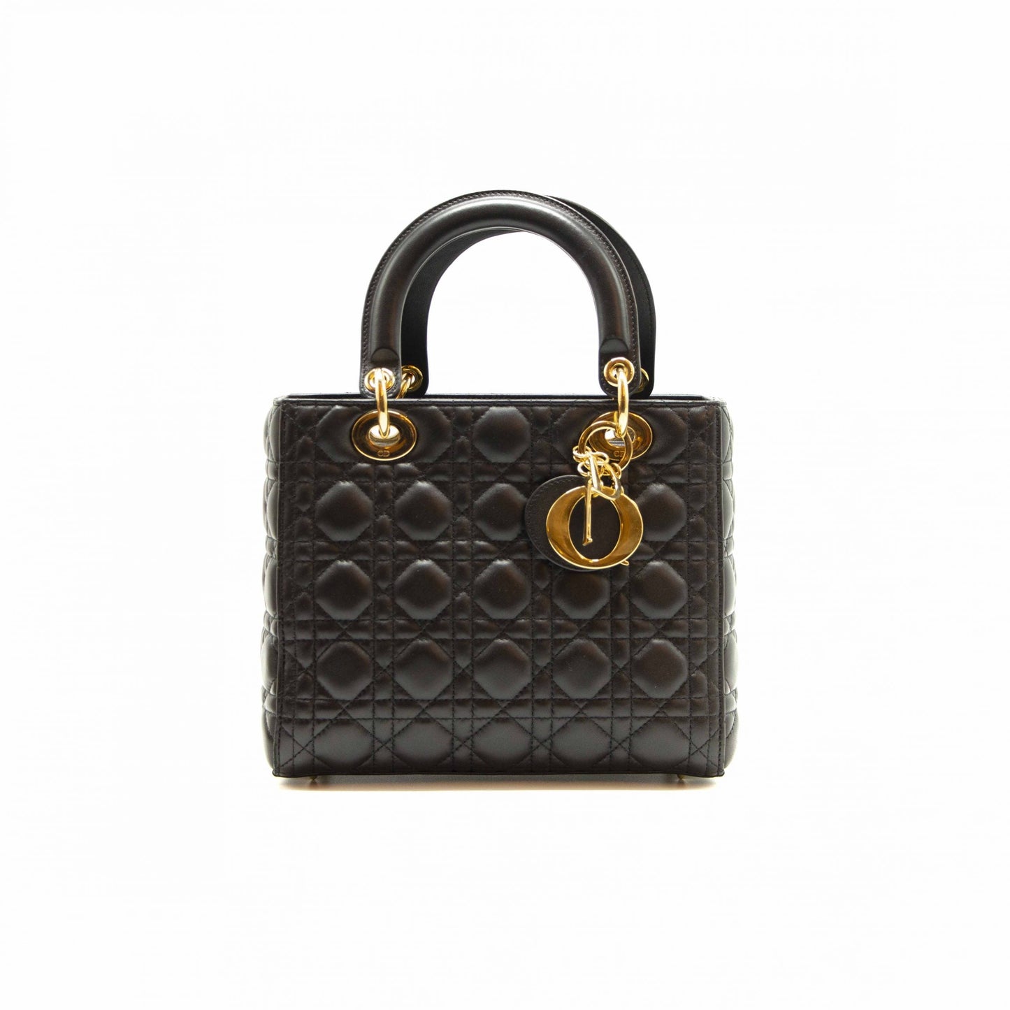 Luxury Dior Black Quilted Cannage Leather Medium Lady Luxury Dior Tote Bag