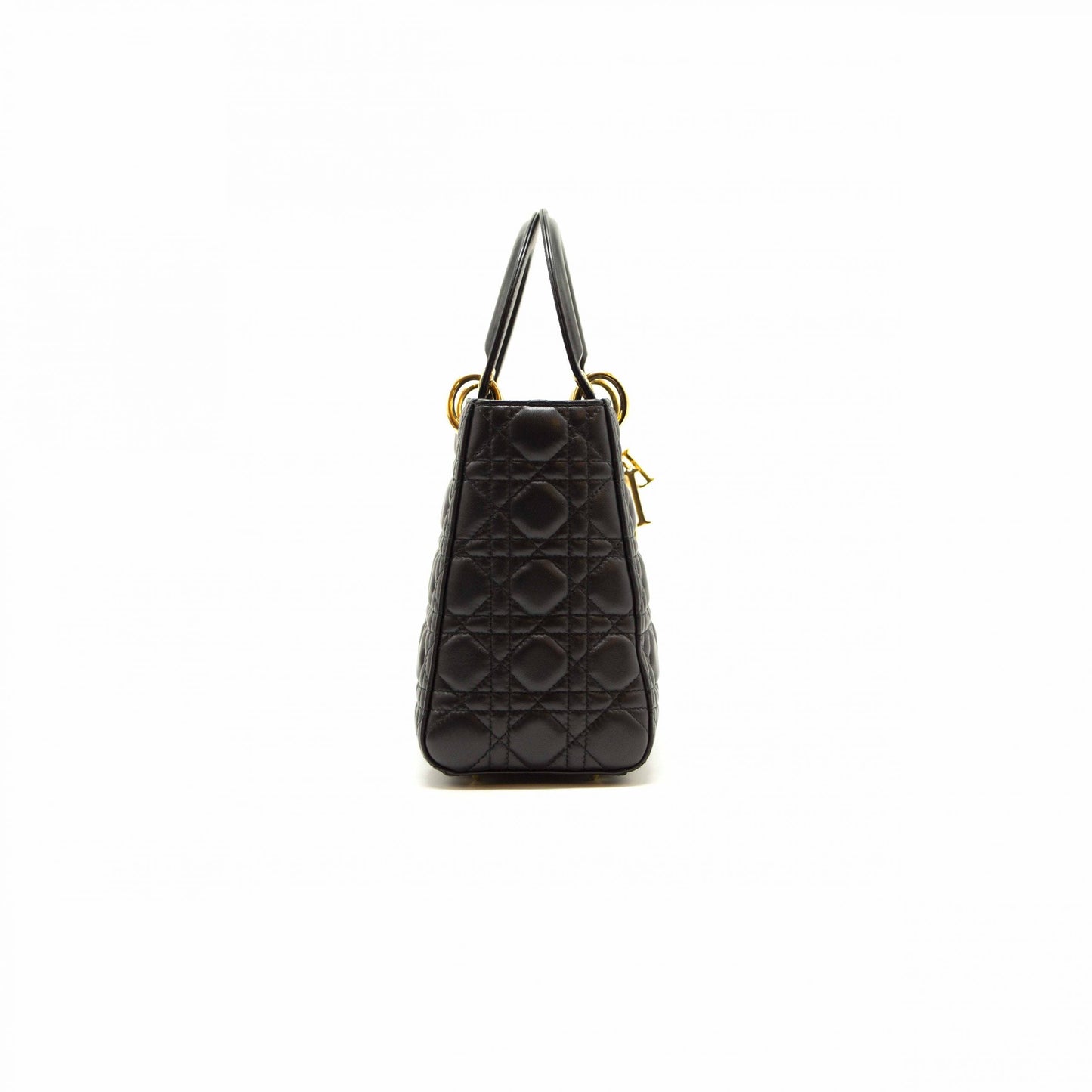 Luxury Dior Black Quilted Cannage Leather Medium Lady Luxury Dior Tote Bag