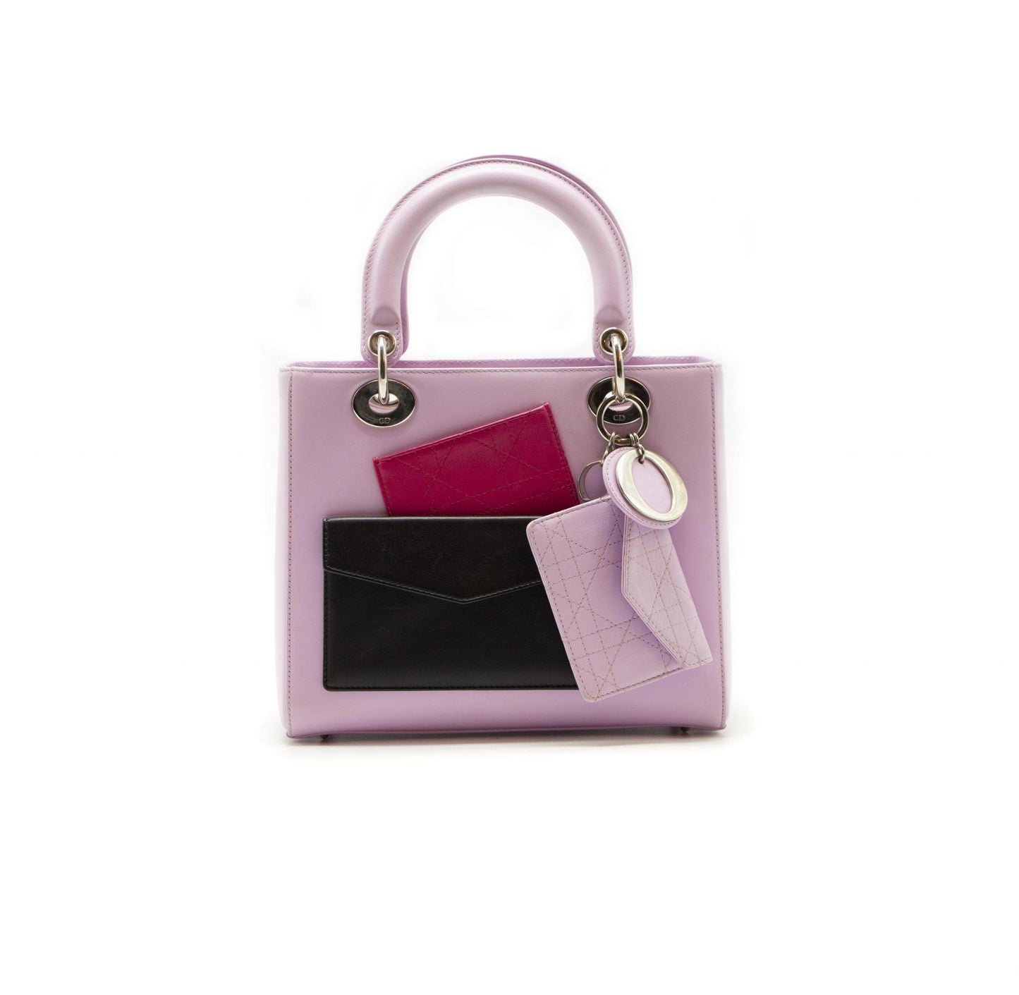 Luxury Dior Lady Le Patch Pocket Lavender Leather Medium Tote