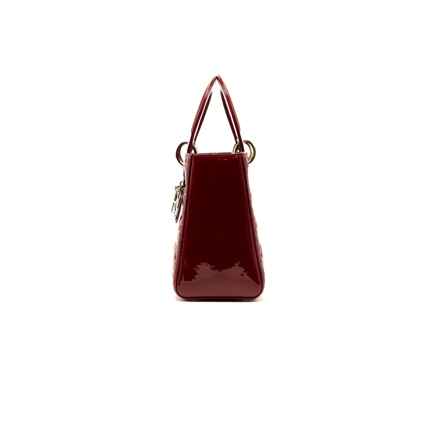Luxury Dior Rouge Patent Cannage Quilted Leather Medium Lady Luxury Dior Tote