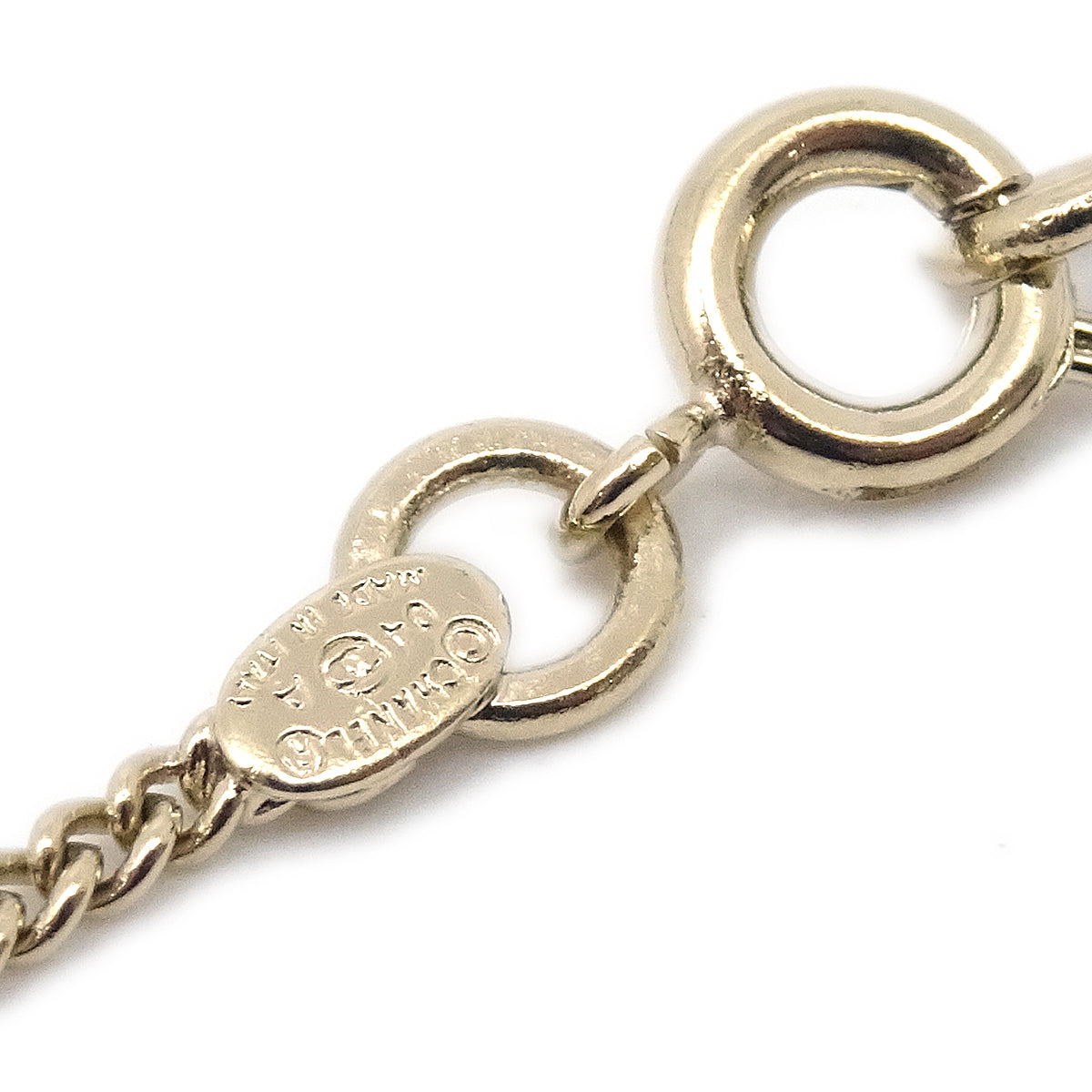 Luxury Chanel Rhinestone Gold Chain Pendant Necklace 04A