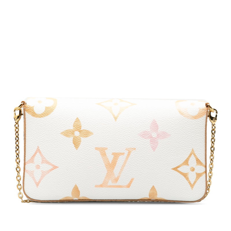 Louis Vuitton Monogram Canvas Poschet Felice Baseball Chain Shoulder Bag M82520 White PVC Leather  Louis Vuitton
