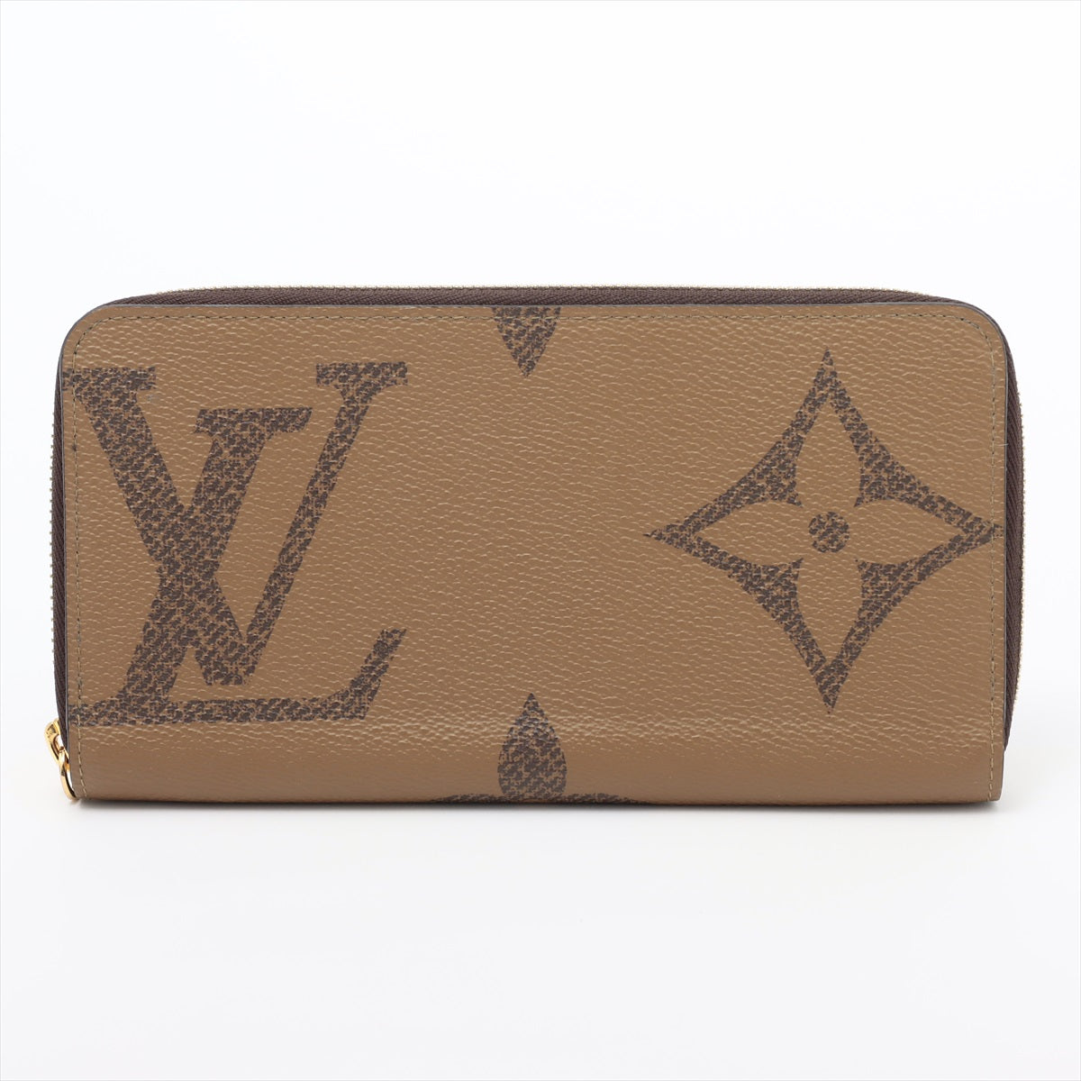 Louis Vuitton Giant Monogram Reversee Zippie Wallet M69353 Black X Brown Round Zip Wallet