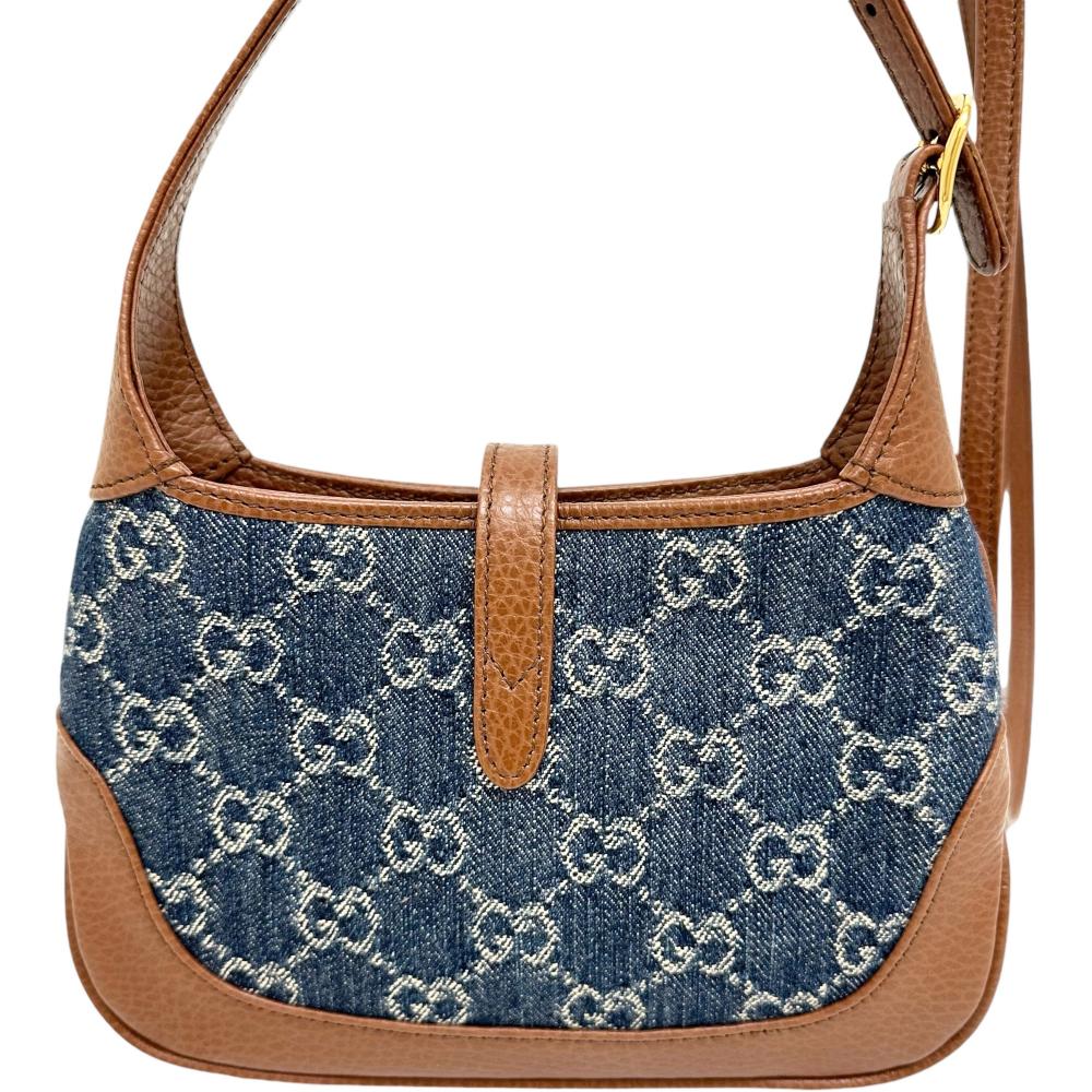 Gucci Jackie 1961 Mini Hobo Denim Leather Bag