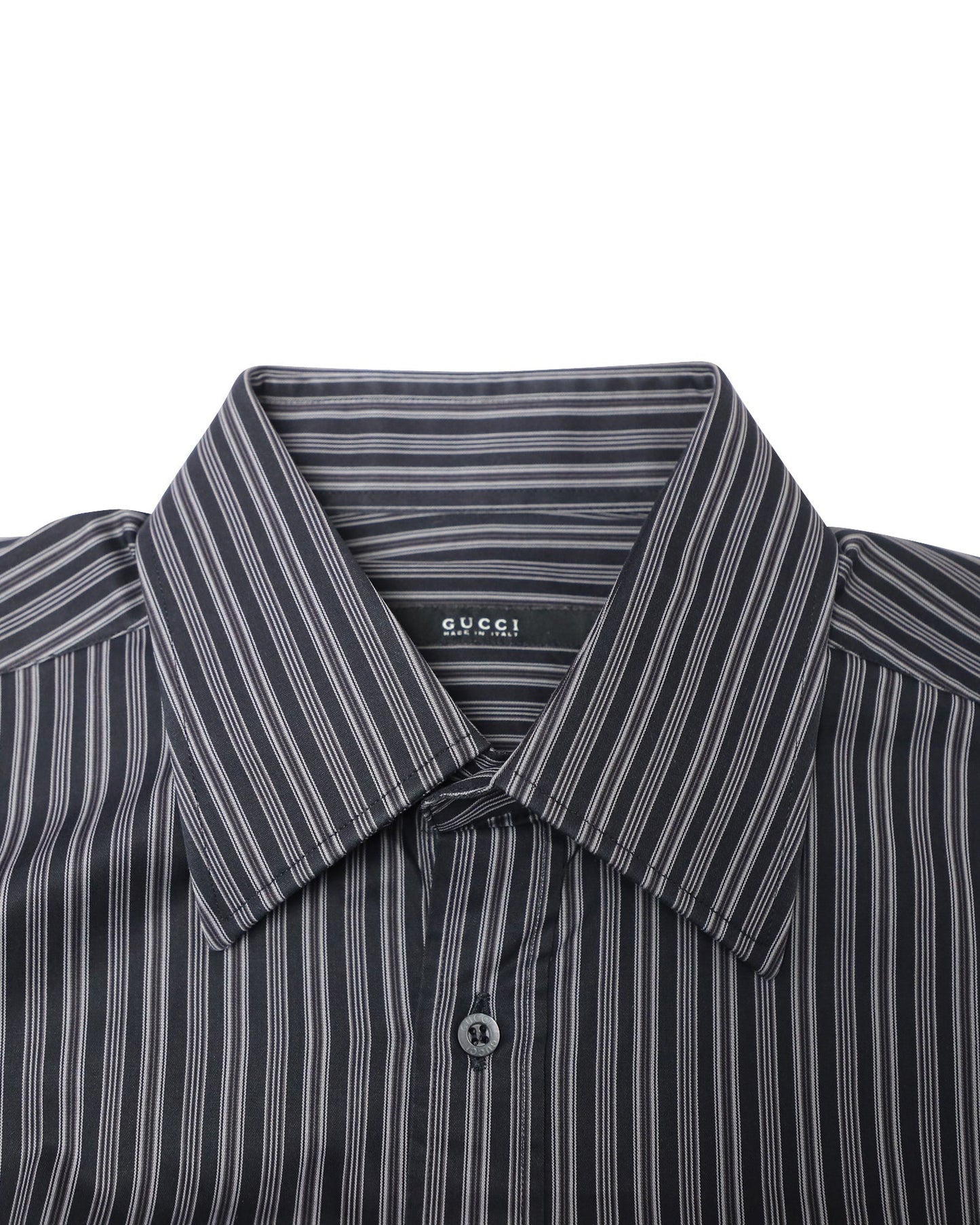 Luxury Gucci Trending 2025 Striped Button Down Shirt in Black Cotton