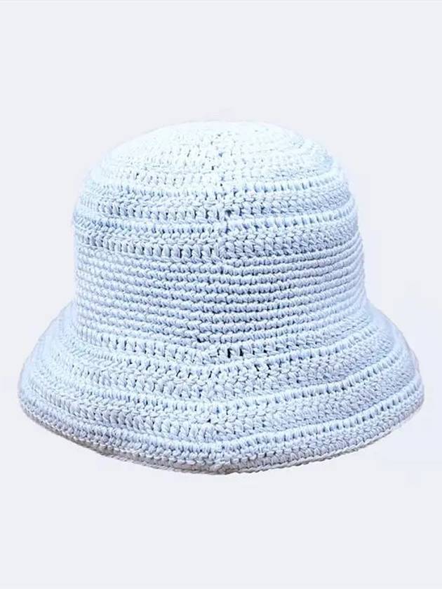 Luxury FendiEmbroidered Logo Bucket Hat Light Blue