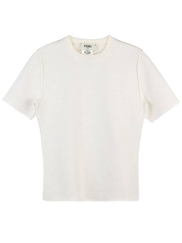 Luxury Fendi Knit Short Sleeve T-Shirt White