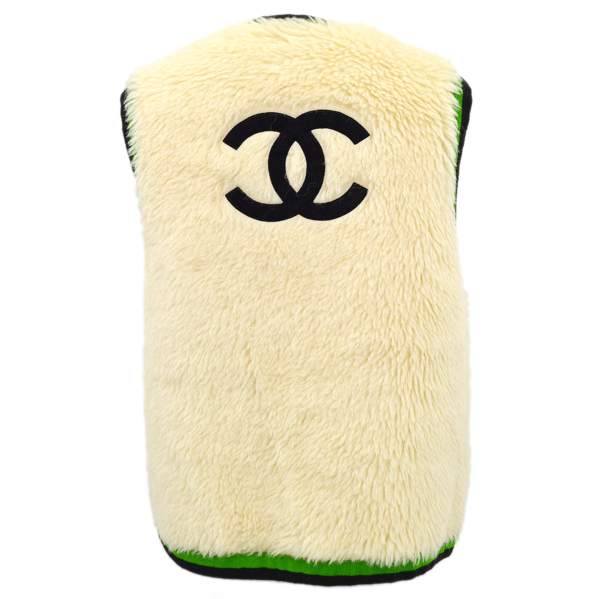 Luxury Chanel * Fur Sleeveless Vest Jacket Ivory 94A #36