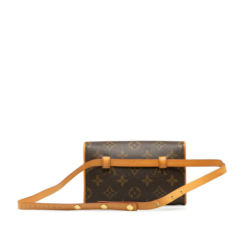 Louis Vuitton Monogram Poschet Florentine Body Bag Waist Bag M51855 Brown PVC Leather  Louis Vuitton