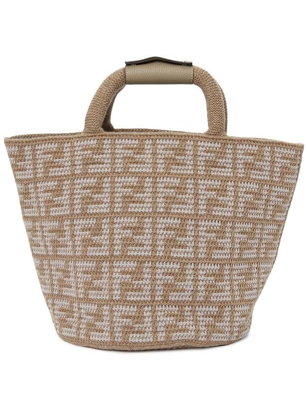Luxury Fendi FF Cashmere Shopping Bag Beige