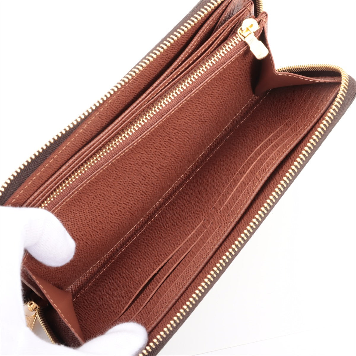 Louis Vuitton Monogram  Wallet M42616 Brown Round Zip Wallet