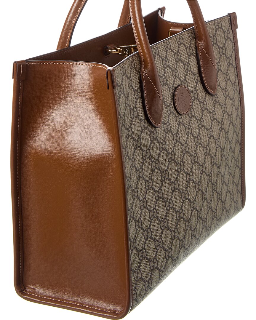 Luxury Gucci Trending 2025 Small GG Supreme Canvas & Leather Tote