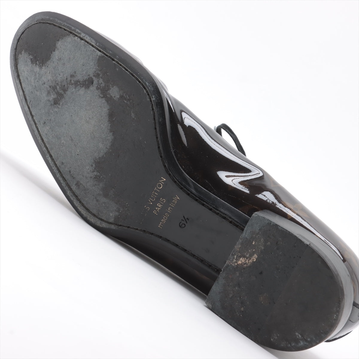 Louis Vuitton LV Vandom Line 18 Years Patentless Dress Shoes 6 1/2 Men Black  Brown DI0198 Monogram
