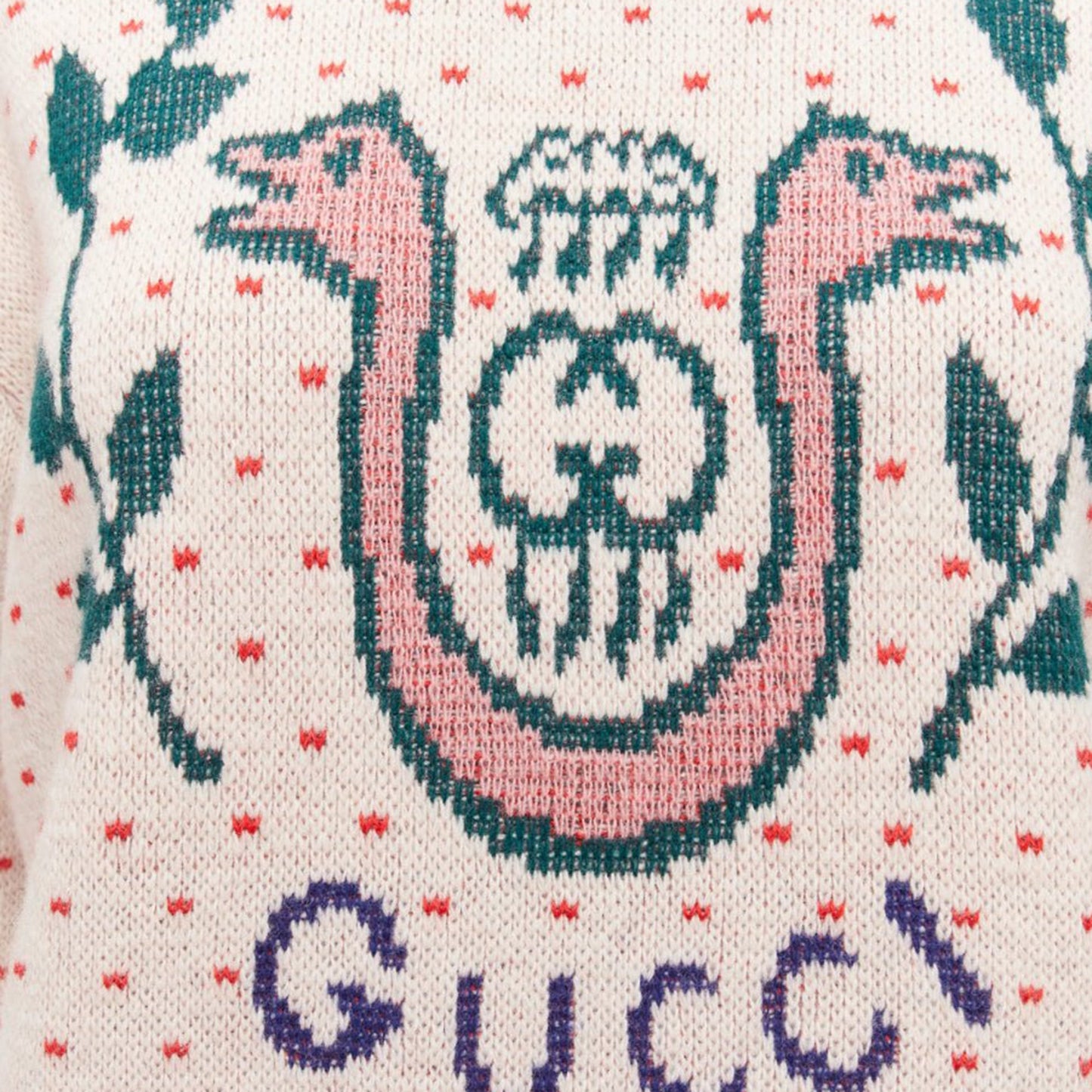 Gucci wool fairisle Crest logo intarsia sweater top