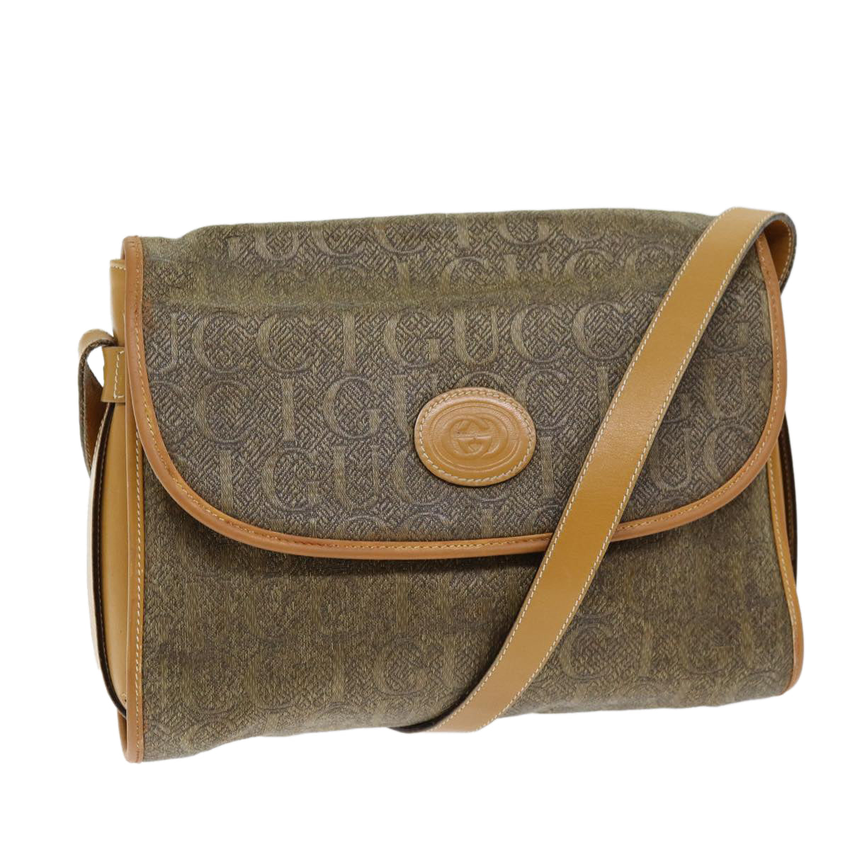 Luxury Gucci Trending 2025 Shoulder Bag Coated Canvas Beige Auth Bs14444