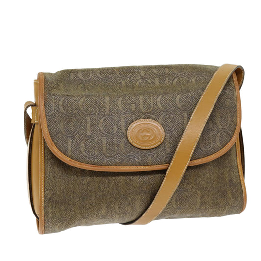 Luxury Gucci Trending 2025 Shoulder Bag Coated Canvas Beige Auth Bs14444