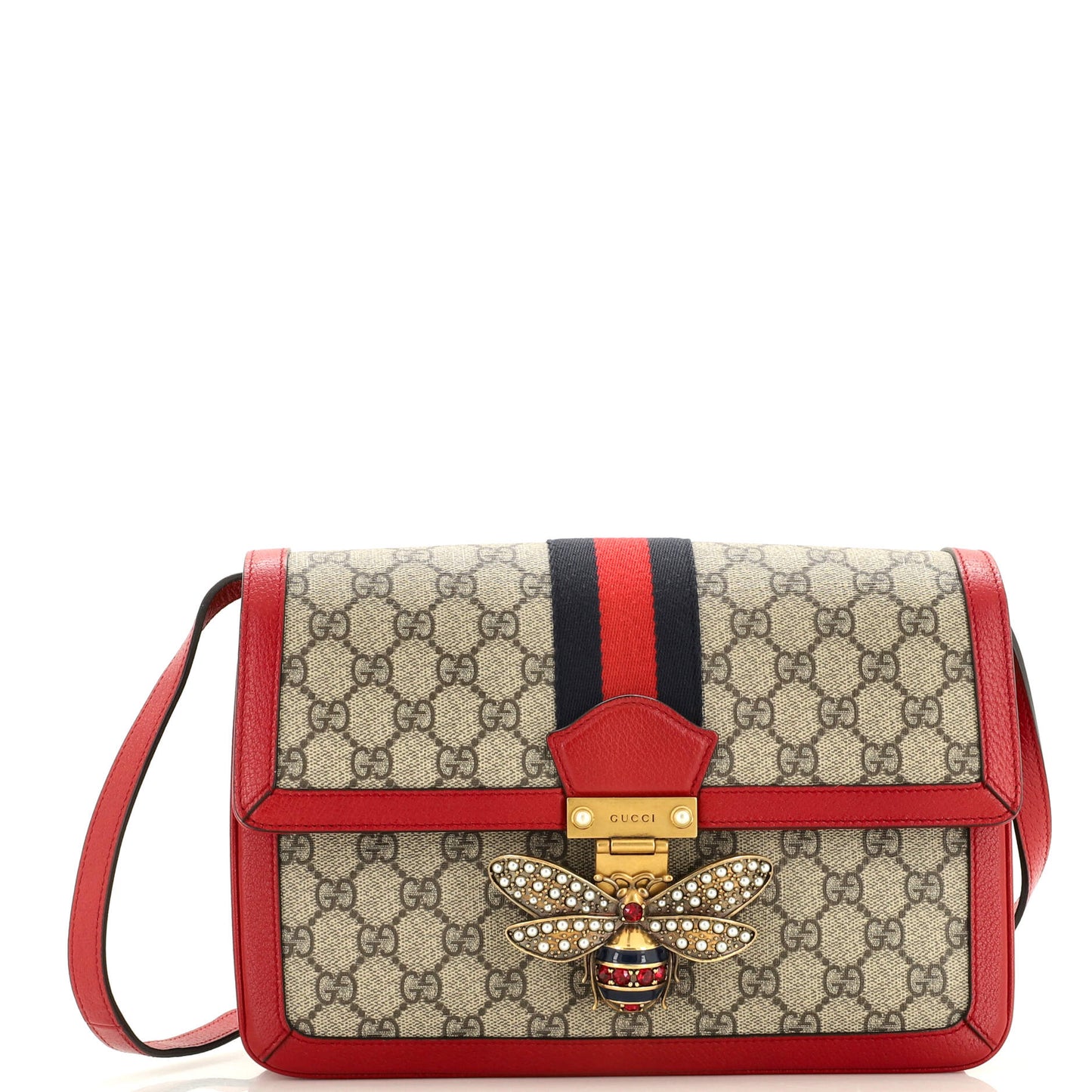 Luxury Gucci Trending 2025 Queen Margaret Shoulder Bag GG Coated Canvas Medium