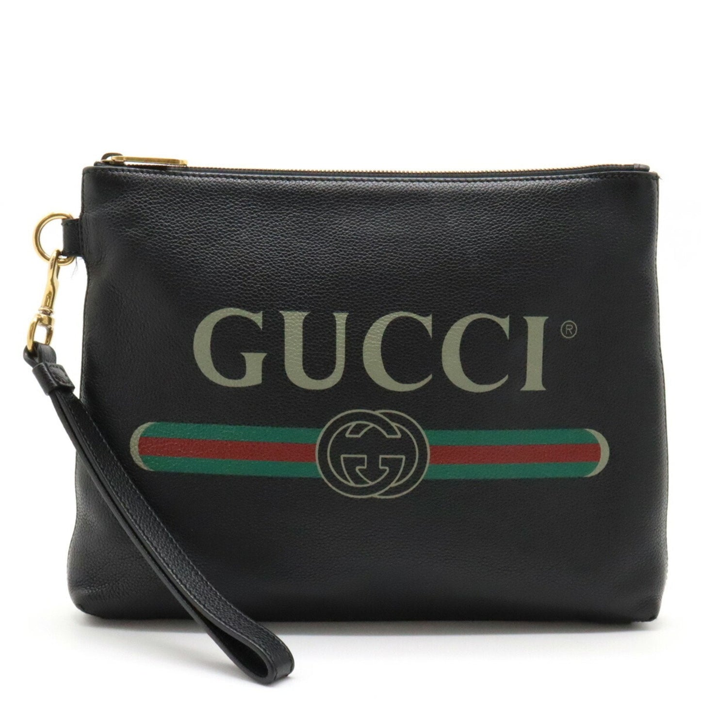 Gucci Logo  Leather Clutch Bag ()
