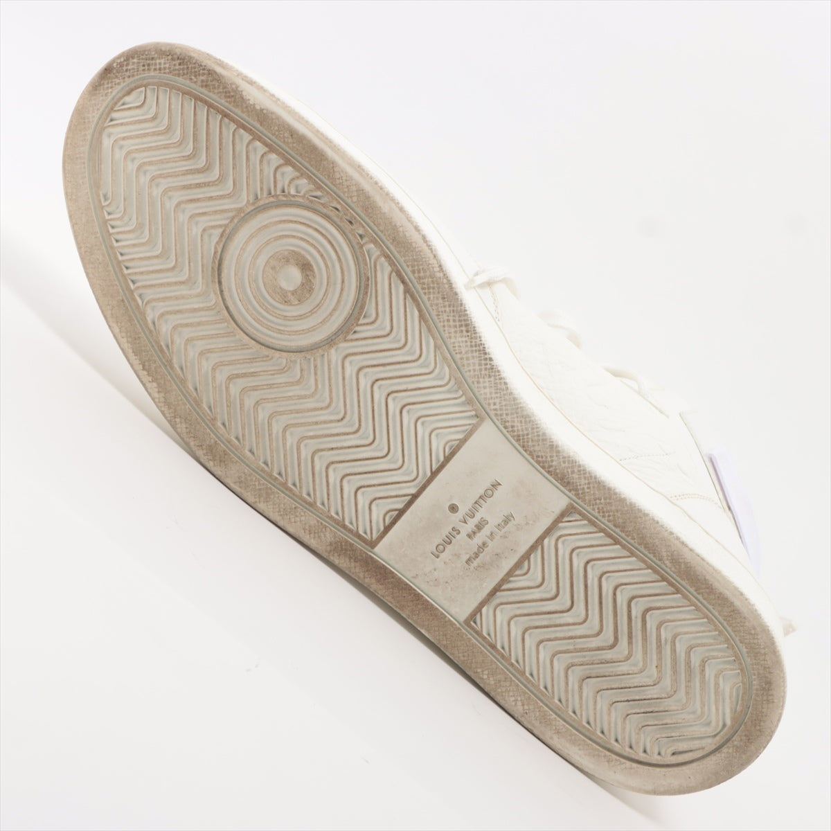 Louis Vuitton Rivoli Line 19 Years Leather Highcut Sneaker 8 Men White MS0199 Monogram