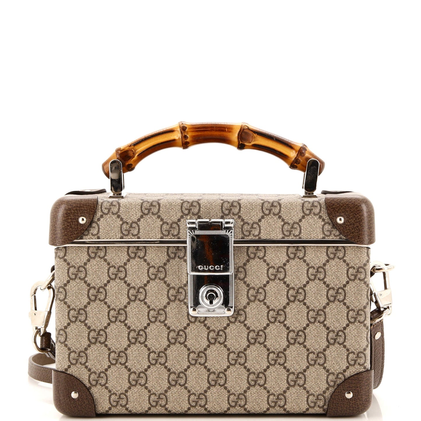 Luxury Gucci Trending 2025 Bamboo Globe-Trotter Vanity Case GG Coated Canvas
