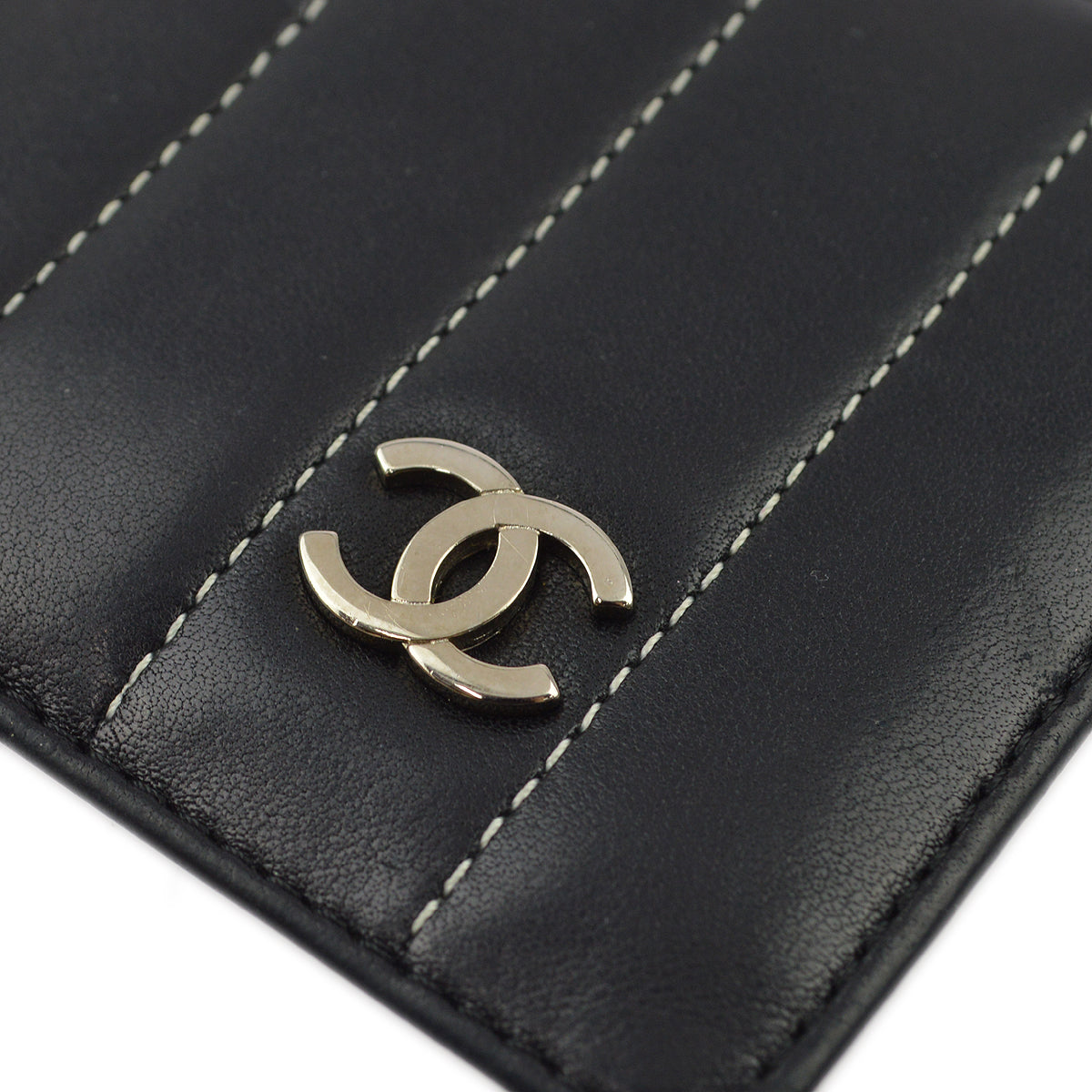 Chanel Black Lambskin Card Case Small New