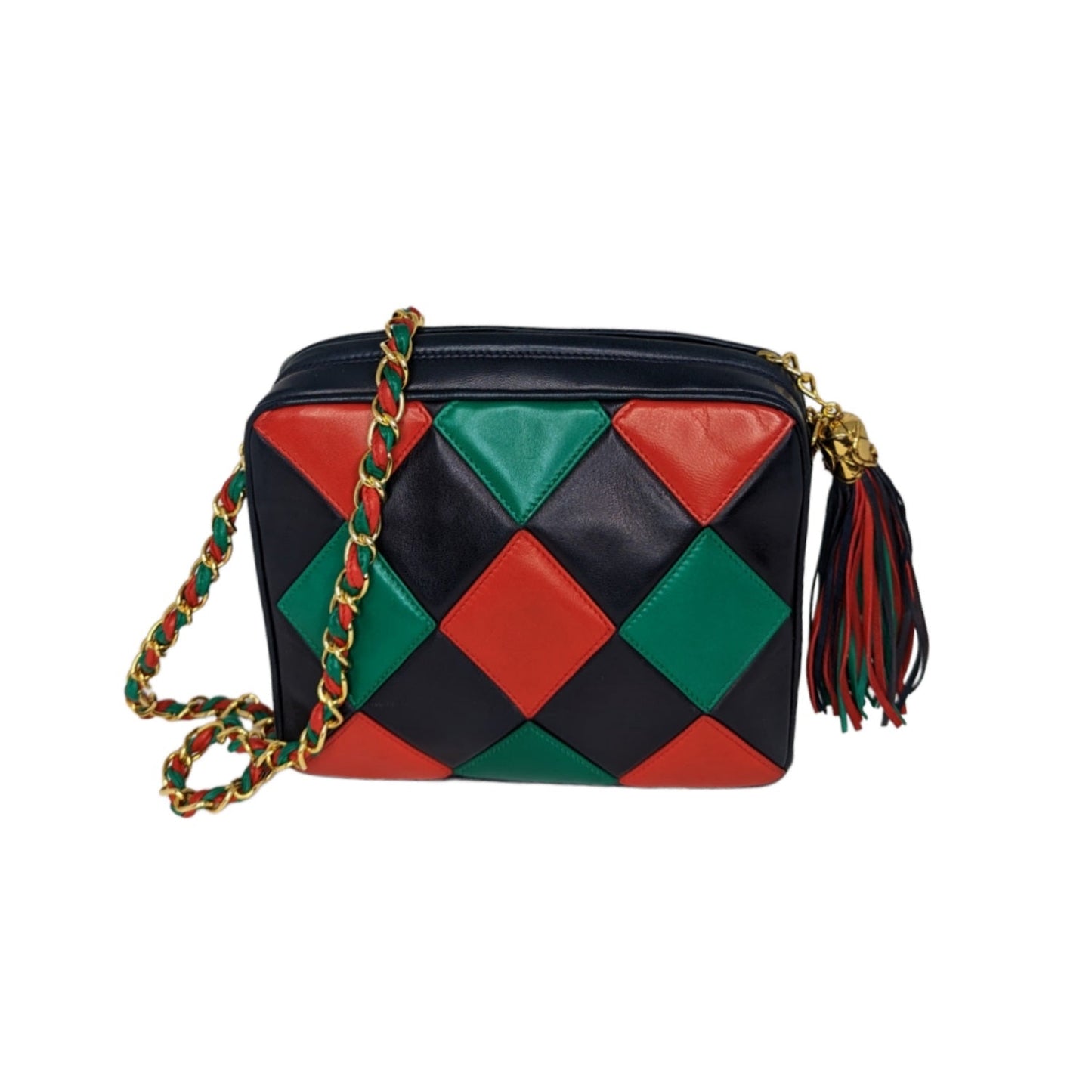 Luxury Chanel bag Vintage Harlequin Tassel Camera Shoulder Bag