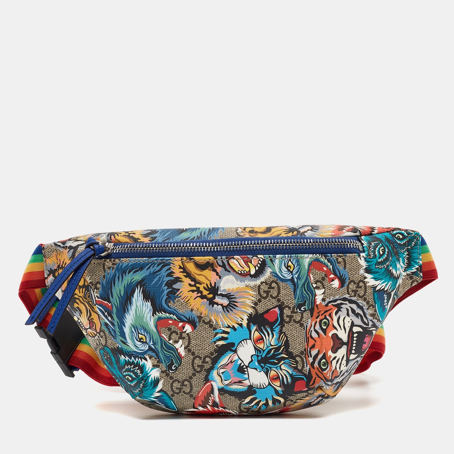 Luxury Gucci Trending 2025 Multicolor Printed GG Supreme Canvas Belt Bag
